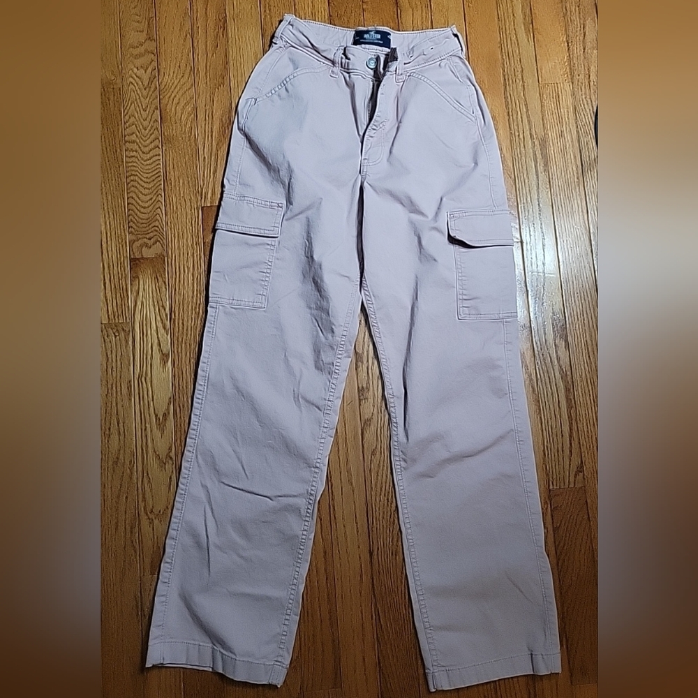 Hollister ultra High Rise Dad Pant Size 0 Regular Pink Color